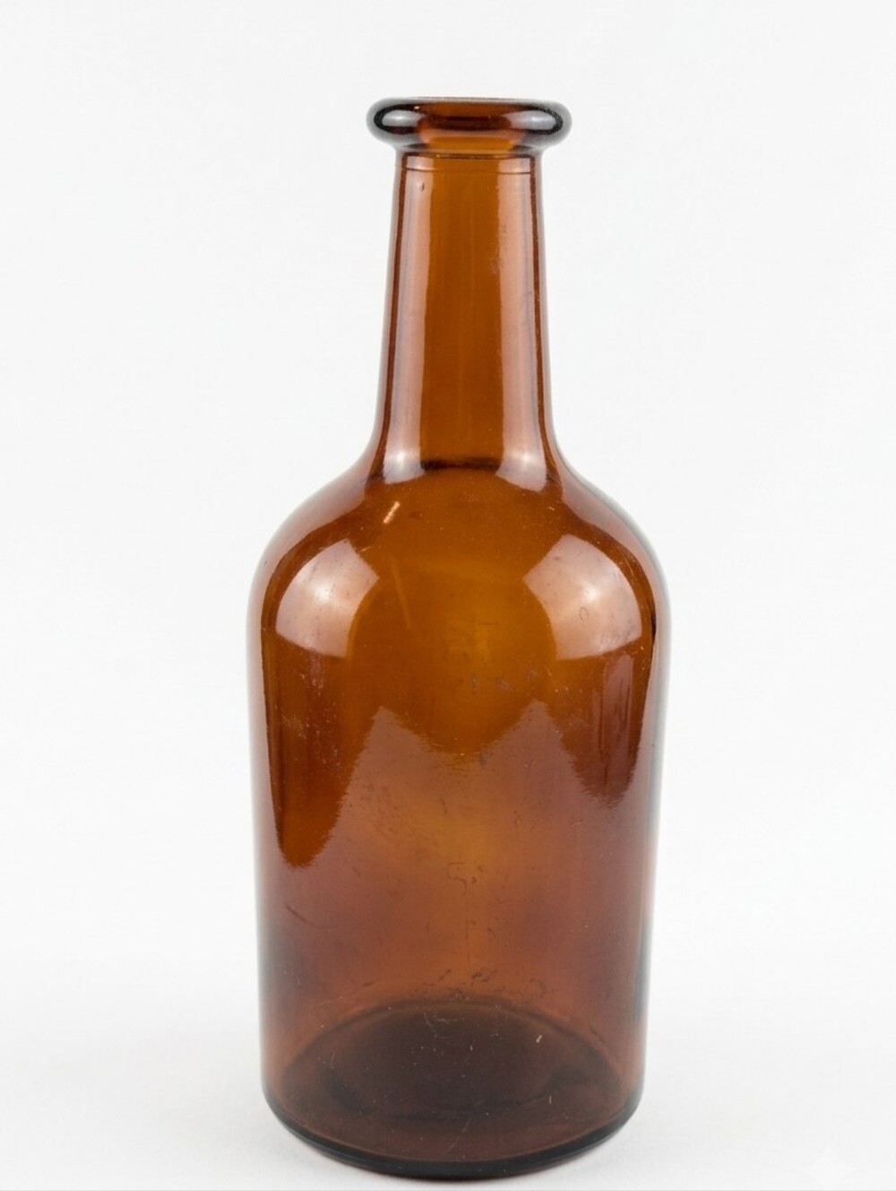 1950s-60s UGB Amber Glass Bottle - Made in United Kingdom (7") Pharmaceutical